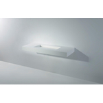 Ideavit Solidsquare Lavabo sur pied 120x46x10cm rectangulaire sans trou pour robinetterie 1 vasque Solid surface blanc SW85927