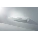 Ideavit Solidsquare Lavabo 150x46x10cm rectangulaire sans trou pour robinetterie 2 vasques Solid surface blanc SW85928