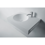 Ideavit Solidnext Lavabo 60x45x10cm rectangulaire 0 trous de robinet 1 vasque avec porte-serviettes Solid surface blanc SW85933