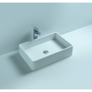 Ideavit Solidtop Lavabo à poser 60x40x15cm rectangulaire sans trou pour robinetterie 1 vasque Solid surface blanc