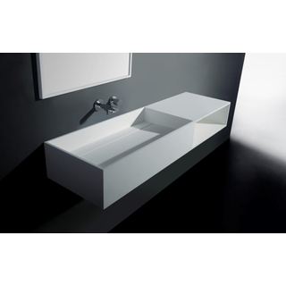 Ideavit Solidpure Lavabo 140x37.6x20cm rectangulaire sans trou pour robinetterie 1 vasque Solid surface blanc