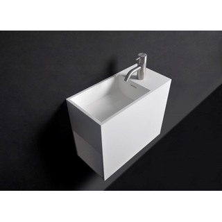 Ideavit Solidwash Lavabo 45x22x38cm rectangulaire 1 trou pour robinetterie 1 vasque Solid surface blanc