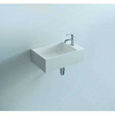 Ideavit Solidcube Lavabo WC 40x22x10cm rectangulaire 1 trou pour robinetterie 1 vasque Solid surface blanc