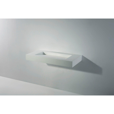 Ideavit Solidsquare Lavabo 90x46x10cm rectangulaire sans trou pour robinetterie 1 vasque Solid surface blanc