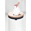 Brabantia Panier à linge 60L avec couvercle en liège et sac à linge amovible Blanc SW237308