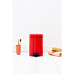 Brabantia NewIcon Poubelle à pédale - 3 litres - seau intérieur en plastique - rouge passion SW237243