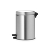 Brabantia Poubelle à pédale 5L avec seau intérieur synthétique Matt Steel SW237265