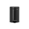 Brabantia NewIcon Poubelle à pédale - 3 litres - seau intérieur en plastique - noir mat SW237250