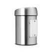 Brabantia Poubelle à Poussoir 3L avec seau en synthétique Matt Steel Fingerprint Proof SW237279