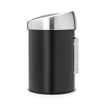 Brabantia Afvalemmer - wand - 3 liter - touch bin kunststof binnenemmer - matt steel deksel - matt black SW237276