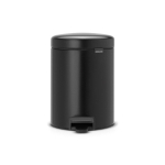 Brabantia NewIcon Poubelle à pédale - 5 litres - seau intérieur en plastique - noir mat SW237263