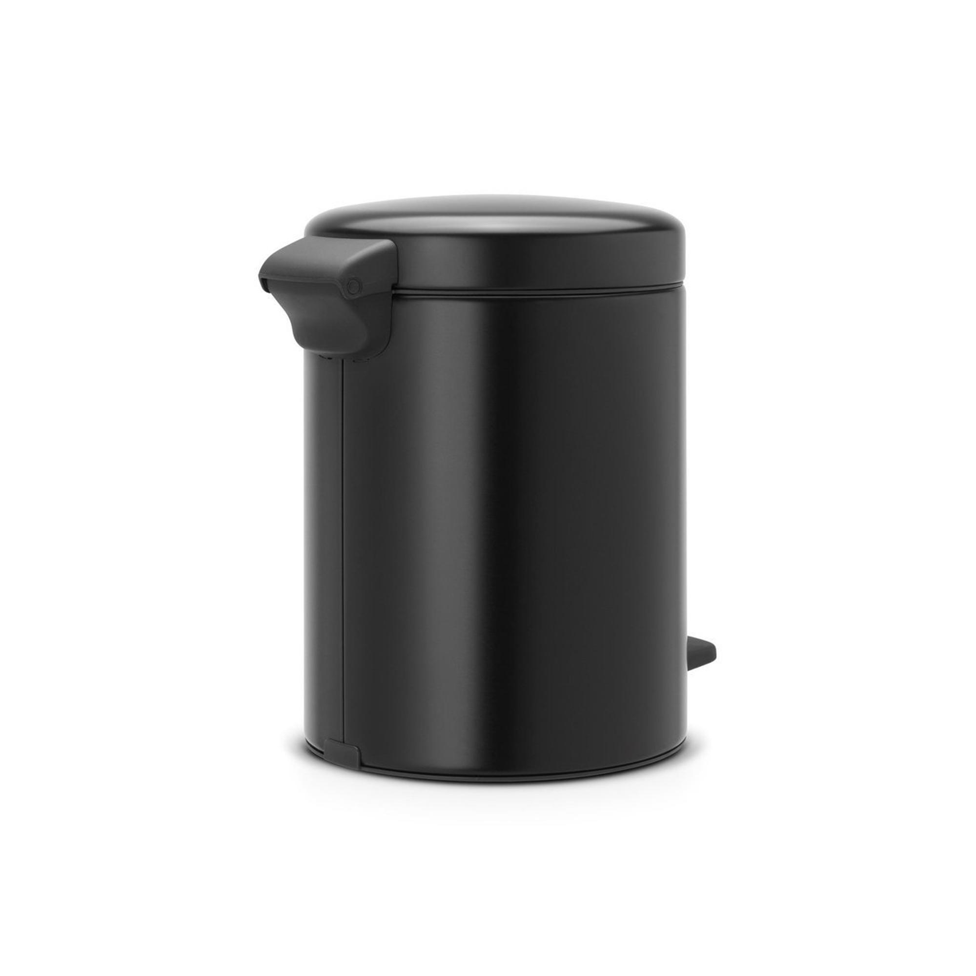 Brabantia poubelle à pédale 5 litres newIcon avec compartiment intérieur en  synthétique noir mat - 112928 