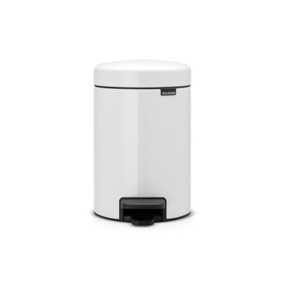 Brabantia NewIcon Poubelle à pédale - 3 litres - seau intérieur en plastique - blanc