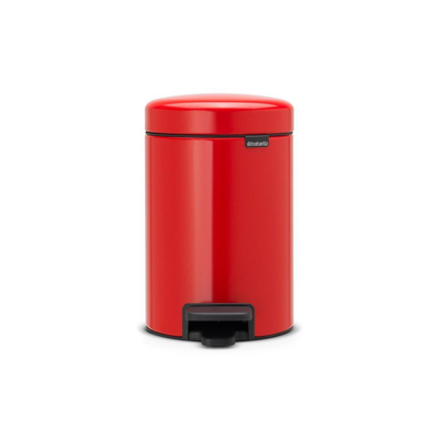 Brabantia NewIcon Poubelle à pédale - 3 litres - seau intérieur en plastique - rouge passion