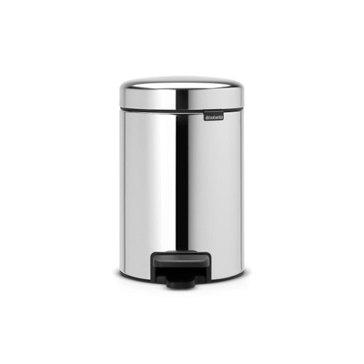 Brabantia NewIcon Poubelle à pédale - 3 litres - seau intérieur en plastique - acier brillant
