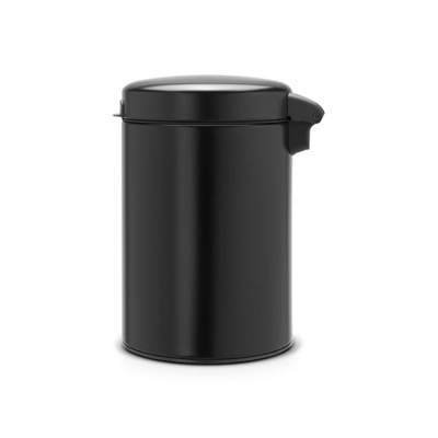Brabantia NewIcon Poubelle - 3 litres - murale - seau intérieur en plastique - noir mat