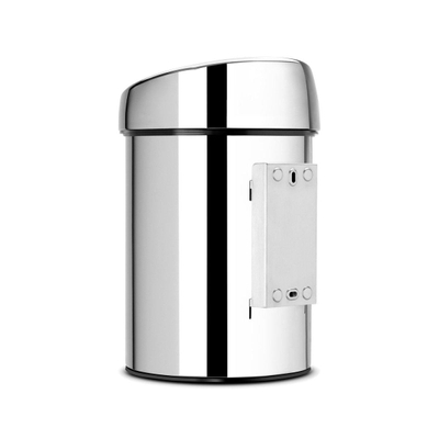 Poubelle Brabantia Touch Bin - mur - 3 litres - seau intérieur en plastique - acier brillant