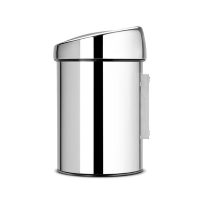 Poubelle Brabantia Touch Bin - mur - 3 litres - seau intérieur en plastique - acier brillant