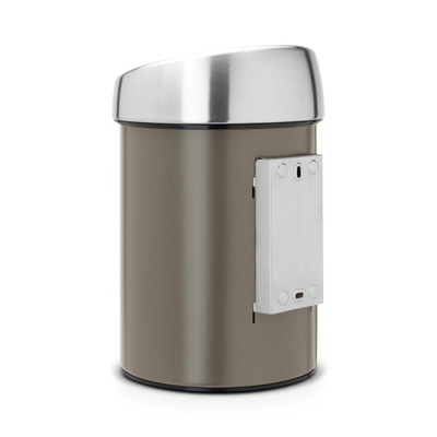 Brabantia Touch Bin Poubelle - murale - 3 litres - seau intérieur en plastique - platine