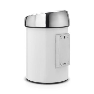 Poubelle Brabantia Touch Bin - murale - 3 litres - seau intérieur en plastique - blanc