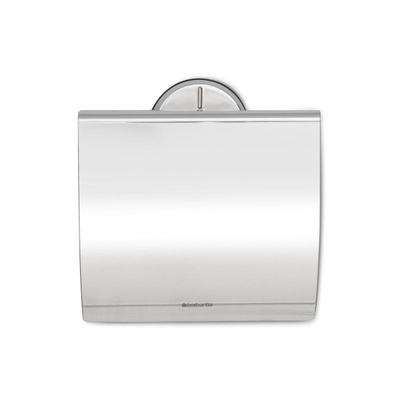 Brabantia Profile Porte-papier toilette avec couvercle 14x14.5x44cm Brilliant Steel