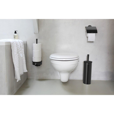 Brabantia Profile Toiletborstel - 12x11x43cm - houder- met beugel - matt black