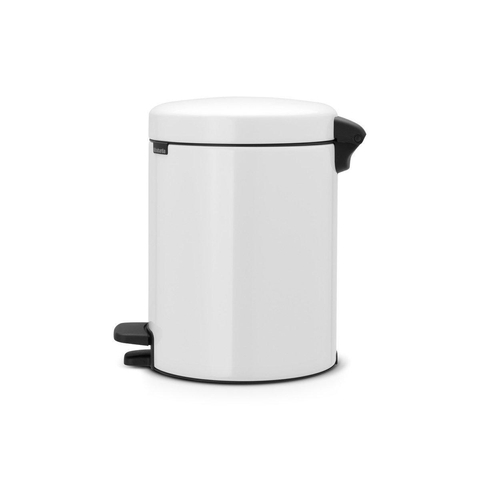 Brabantia Newlcon Poubelle à pédale 5L Avec seau intérieur synthétique Blanc SW237254