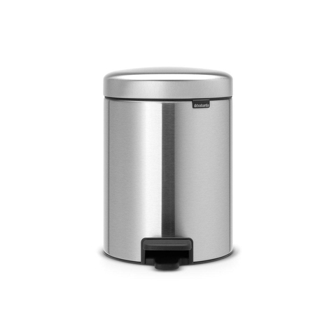 Brabantia Poubelle à pédale 5L avec seau intérieur synthétique Matt Steel SW237265