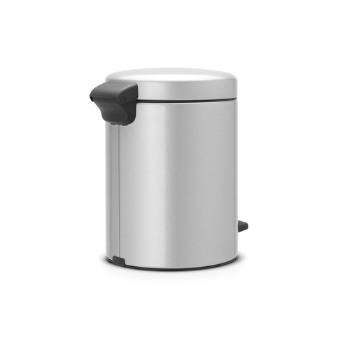 Brabantia Newlcon Poubelle à pédale 5LAvec seau intérieur synthétique Metallic Grey SW237260