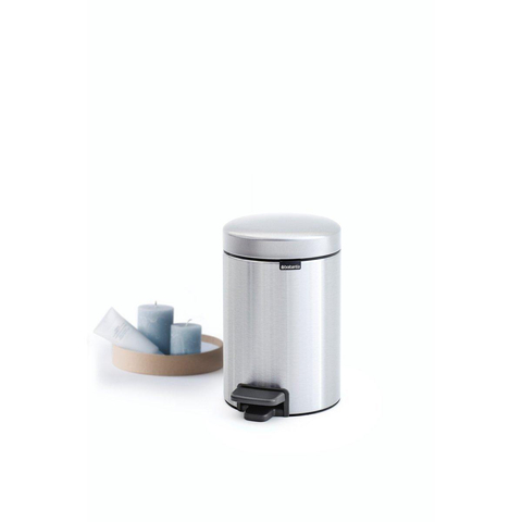 Brabantia Newlcon Poubelle à pédale 3L Avec seau intérieur synthétiqueMatt Steel SW237252
