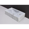 Forzalaqua Venetia fontein 40x22x10cm 1 kraangat rechts rechthoek carrara gepolijst marmer SW230671 Forzalaqua Venetia fontein 40x22x10cm 1 kraangat rechts rechthoek carrara gepolijst marmer SW230671