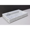 Forzalaqua Bellezza wastafel 60x40x9cm rechthoek 1 wasbak geen kraangat carrara gepolijst marmer SW230727 Forzalaqua Bellezza wastafel 60x40x9cm rechthoek 1 wasbak geen kraangat carrara gepolijst marmer SW230727
