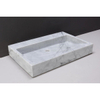 Forzalaqua Palermo wastafel 80.5x51.5x9cm rechthoek 1 wasbak 1 kraangat carrara gepolijst marmer SW230739 Forzalaqua Palermo wastafel 80.5x51.5x9cm rechthoek 1 wasbak 1 kraangat carrara gepolijst marmer SW230739
