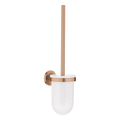 Grohe Essentials Set WC en 3 parties avec porte-brosse WC, crochet, et porte-rouleau avec couvercle Warm sunset brossé (cuivre)