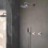 Hotbath Cobber IBS21 Ensemble d''encastrement complet - mitigeur de douche - 2 fonctions - inverseur - bras mural 35 cm - pomme de douche ronde 20 cm - douchette à main stick - nickel brossé SW230005