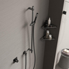 Hotbath Cobber barre de douche 90cm avec coude de raccordement mural flexible de douche 150cm et douchette barre cuivre brossé PVD SW230036