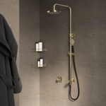 Hotbath Mate Colonne de douche pluie douche de tête 20cm et flexible 150cm avec douchette noir chrome SW230065