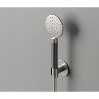 Hotbath Cobber M444 ronde handdouche met wandsteun en doucheslang 150cm zwart chroom hoogglans SHOWROOMMODEL