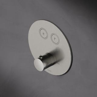 Hotbath Cobber Inbouwthermostaat met 2 pushbuttons rond verouderd ijzer