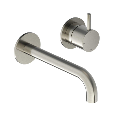 Hotbath Cobber kit d'habillage pour mitigeur lavabo encastré avec bec de 18 cm nickel brossé