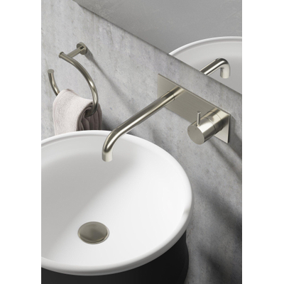 Hotbath Cobber Afbouwdeel - voor wastafelkraan - 25cm uitloop - geborsteld nikkel (RVS)