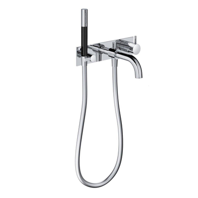 Hotbath Cobber afbouwdeel inbouw douche en badmengkraan automatische omstelinrichting met doucheslang en handdouche zwart chroom OUTLET