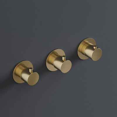 Hotbath Cobber Mitigeur thermostatique de douche encastré avec 2 robinets d'arrêt installation horizontale nickel brossé