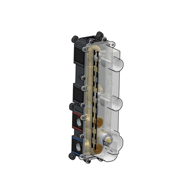 Hotbath Cobber Mitigeur thermostatique encastré avec 2 boutons poussoirs installation verticale laiton brossé (or)