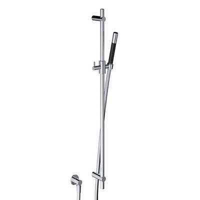 Hotbath Cobber barre de douche 90cm avec coude de raccord mural flexible de douche 150cm et douchette à main en laiton brossé PVD