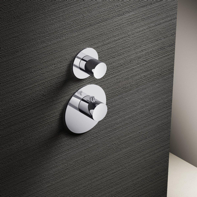 Hotbath Mate partie apparente pour thermostat avec 1 robinet d'arrêt chrome