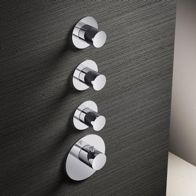 Hotbath Mate élément de finition pour thermostatique avec 3 robinets d'arrêt chrome