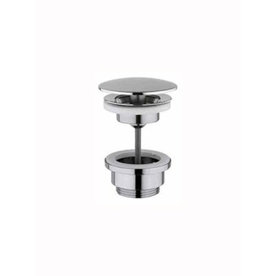Hotbath Mate Always open plug - met schroef rond - hoogglans chroom