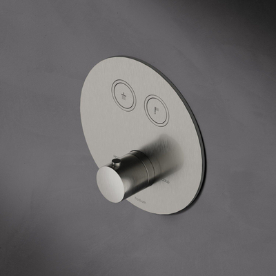 Hotbath Cobber Inbouwthermostaat met 2 pushbuttons rond verouderd ijzer
