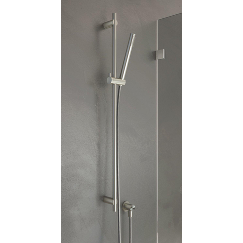 Hotbath Archie glijstang 90 cm met wanduitlaat doucheslang 150cm en handdouche RVS SW230347